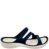 CROCS LDS 3 STRAP FLAT MULE - NAVY WHITE